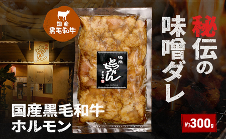 秘伝の味噌ダレ国産黒毛和牛ホルモン約300g | 牛肉 和牛 焼肉 BBQ バーベキュー アウトドア 料理 国産 