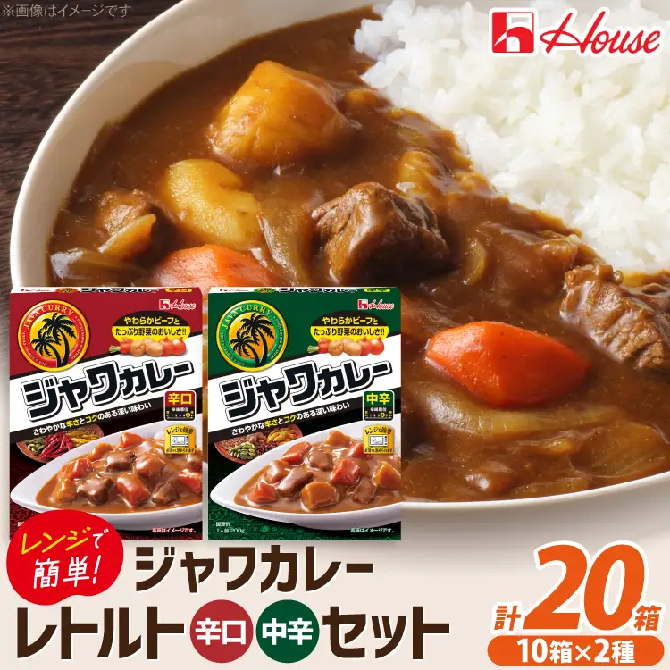 ハウス レトルトジャワカレー 中辛＆辛口 各10個 [翔栄通商 愛知県 江南市 ko23btu570105]