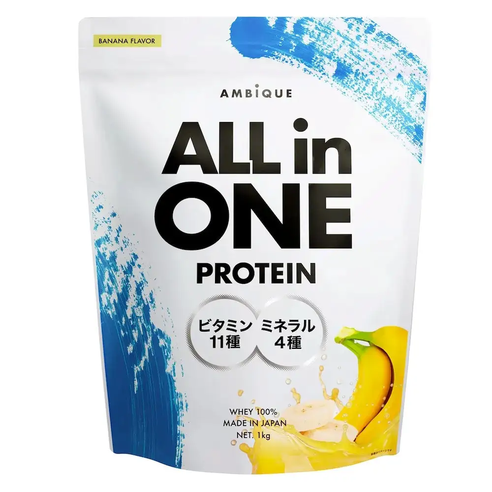 【バナナ風味】AMBiQUE オールインワンプロテイン （1kg×12袋）