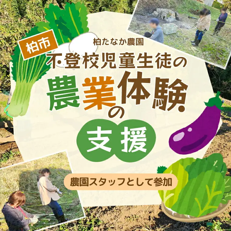 不登校児童生徒の農業体験の支援 （農園スタッフとして参加） 〈 サポート 学び 食育 収穫体験 農業体験 体験 収穫 野菜 子供 親子 農作物 ふるさと納税 柏 〉