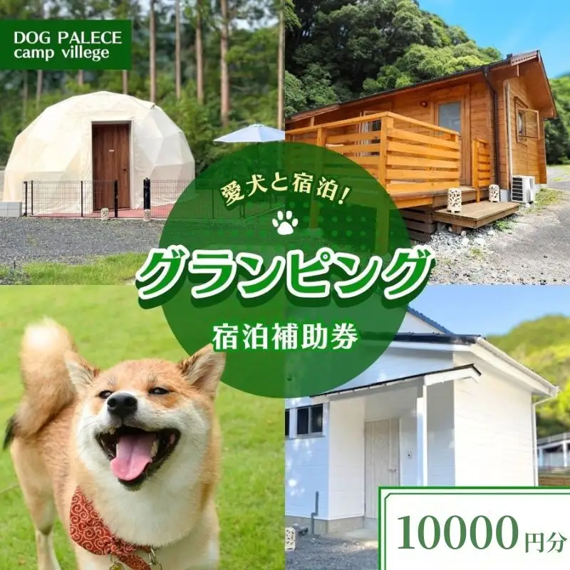 【愛犬と宿泊】 グランピング DOG PALACE camp village 宿泊利用券10,000円分 /  旅行 宿泊 リラックス  和歌山 田辺市 熊野古道【dpc003】