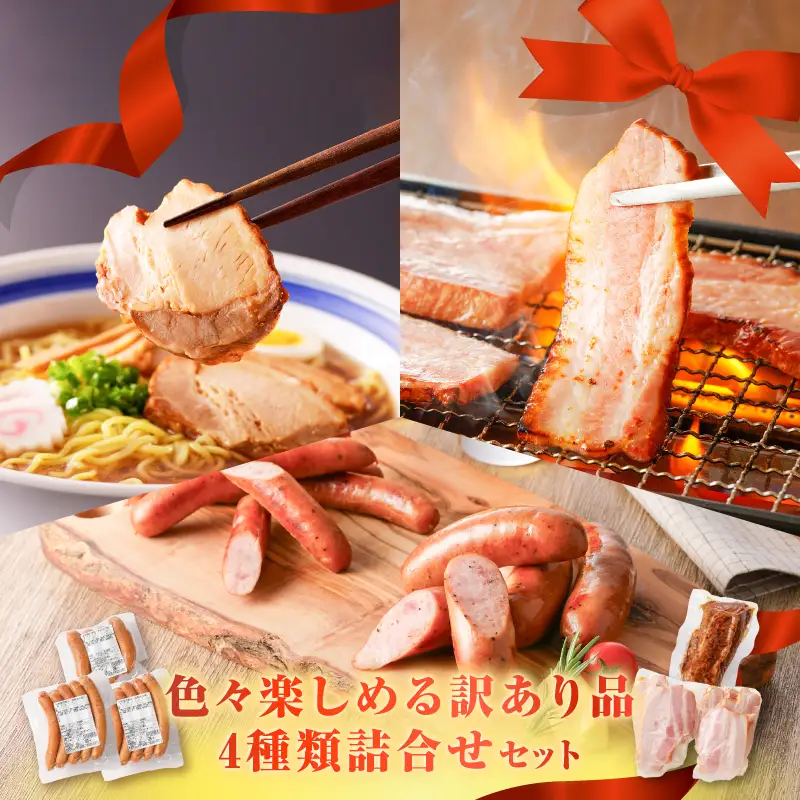 色々楽しめる訳あり品4種類詰合せセット K161-029_03 肉 豚肉 冷凍