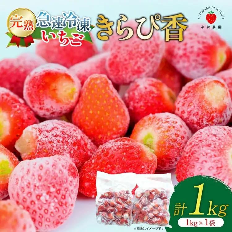 【令和7年台風15号復興支援】いちご 冷凍 きらぴ香 1kg 1袋 [HITOMISHIRI ICHIGO 中村農園 静岡県 吉田町 22424686]