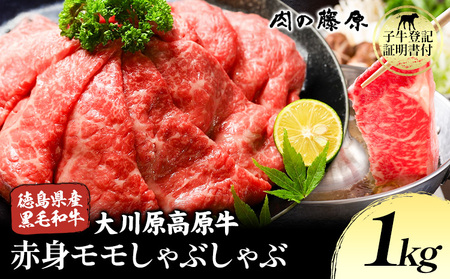 大川原高原牛 赤身モモしゃぶしゃぶ 1kg 株式会社肉の藤原《30日以内に出荷予定(土日祝除く)》