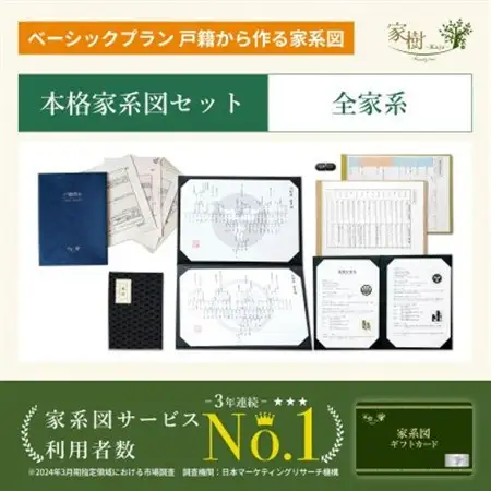 【ふるなび限定】家系図ギフトカード(本格家系図セット全家系分)FN-Limited-SP【1692701】
