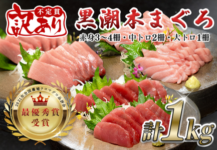 【訳アリ】養殖本マグロ 赤身･中トロ･大トロ 1kg 黒潮本まぐろ 不定貫 刺身 海鮮 産地直送