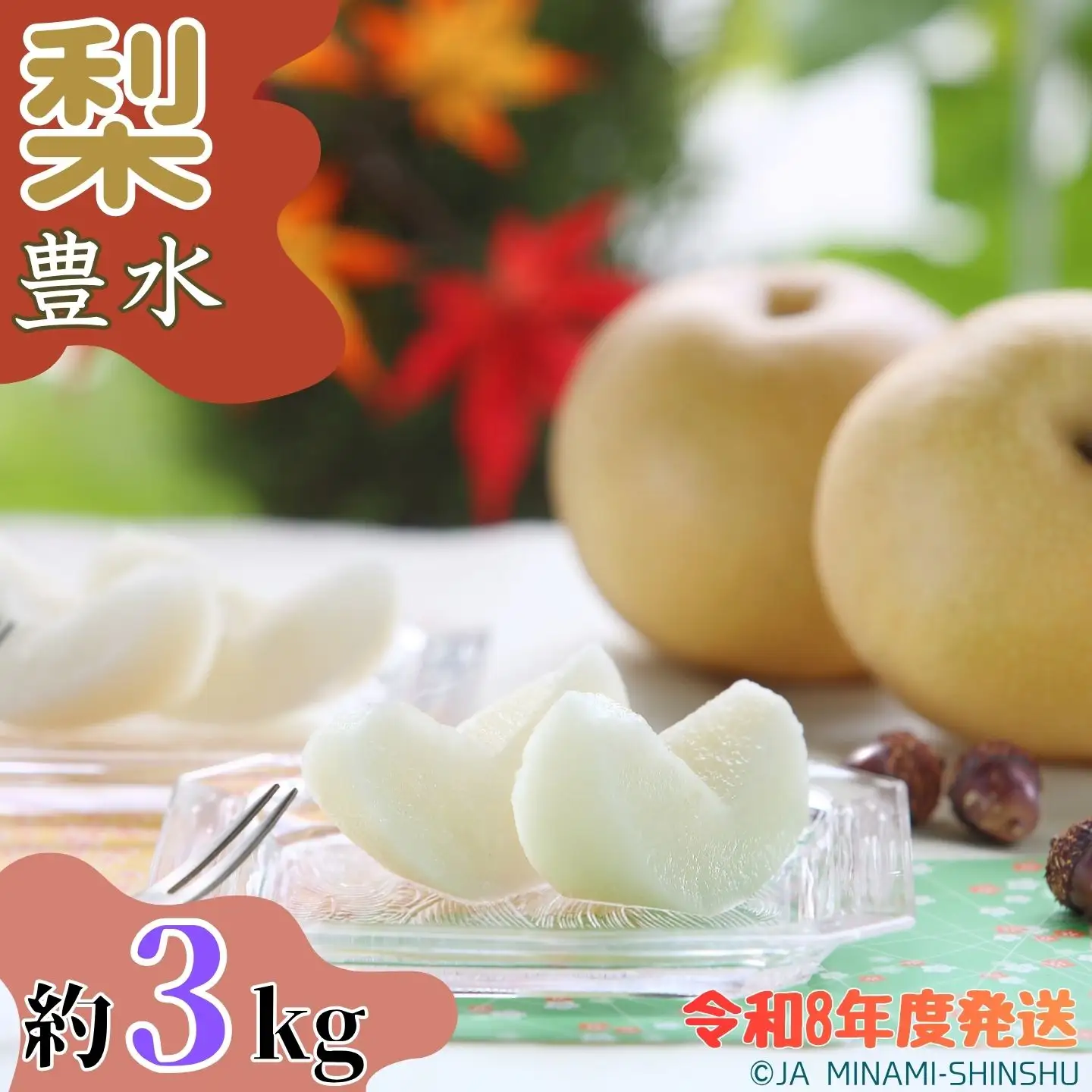 J05【令和8年度発送】梨（豊水）【太鼓判・優糖生】約3kg