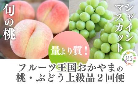 量より質！桃とシャインマスカット、上級品の2回便 (定期便) (岡山県産)  / 【2026年先行予約】8月10月 【KF-T060-02】