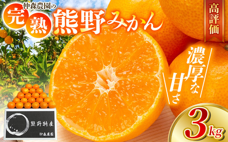 【みかん】 完熟 熊野みかん 3kg【nkmr0009】