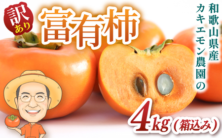 富有柿 約4kg(箱込) 【訳あり・ご家庭用】カキエモン農園 【2026年11月下旬～12月下旬頃順次発送】【BX-kkem032】