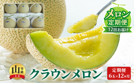 【メロン定期便】クラウンメロン 『山等級』6玉詰【 12か月連続】 山級 フルーツ 果物 12ヶ月 