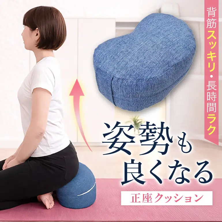 姿勢も良くなる正座クッション 正座 あぐら 座禅 瞑想 骨盤 立てる クッション 広島 安芸高田市