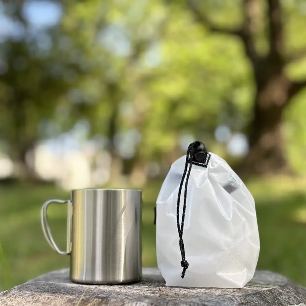 【XS 0.5L・白】　手のひらサイズの軽量ナイロン巾着袋
