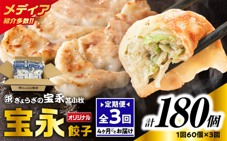 【 全3回 定期便 （ 4ヶ月毎 ） 】 ぎょうざの宝永 宝永 餃子 15個入 セット（ 宝永餃子 15個入 × 4袋 ） 合計 1.5kg T004-T01-01 惣菜 総菜 加工食品