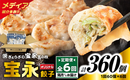 【 全6回 定期便 （ 隔月 ） 】 ぎょうざの宝永 宝永 餃子 15個入 セット （ 宝永餃子 15個入 × 4袋 ） 合計 1.5kg T004-T01-03 惣菜 総菜 加工食品
