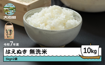 令和7年産 はえぬき  無洗米 順次発送 10kg 5kg×2袋 山形県産 ap-hamxa5x2-0