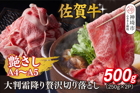艶さし!【A4～A5】佐賀牛大判霜降り贅沢切り落とし 500g(250g×2P)(H112340)