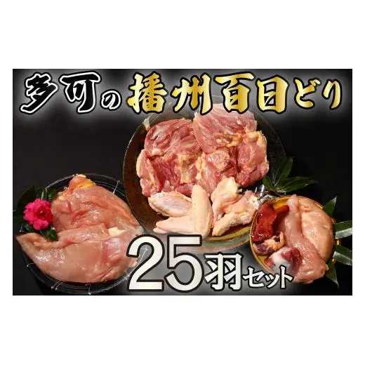 多可の播州百日どり25羽セット[010] 鶏肉 もも肉 むね肉 ささみ 手羽先 手羽元 肝 砂肝 25羽分 播州百日どり 定期便可能 冷蔵