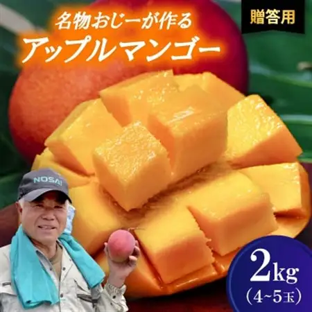 【2026年7月から順次発送・贈答用】名物おじーが作るアップルマンゴー2kg(4～5玉)【配送不可地域：離島】【1694665】