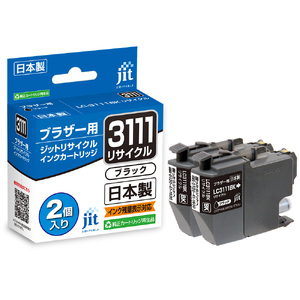 ジット　日本製インクカートリッジ　LC3111BK-2PK用リサイクルインクカートリッジ　JIT-B3111B2P ALPBN132
