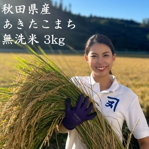 【米農家直送】 令和7年産 特Aランク厳選 秋田県産 あきたこまち 無洗米 3kg【(株)鈴木又五郎商店】[B2314]