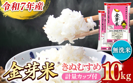 BG無洗米・金芽米きぬむすめ 10kg （5kg×2袋）計量カップ付き【令和7年産 節水 健康 ビタミン ミネラル つや お弁当 おいしい うまみ 甘み ふっくら 簡単 島根県 安来市】【価格改定】【30-SS-64】