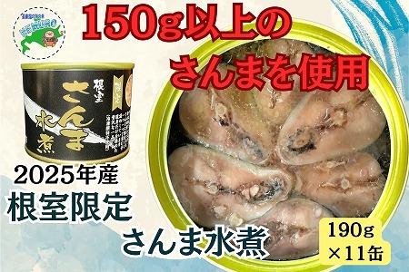 【北海道根室産】さんま水煮11缶 F-78012