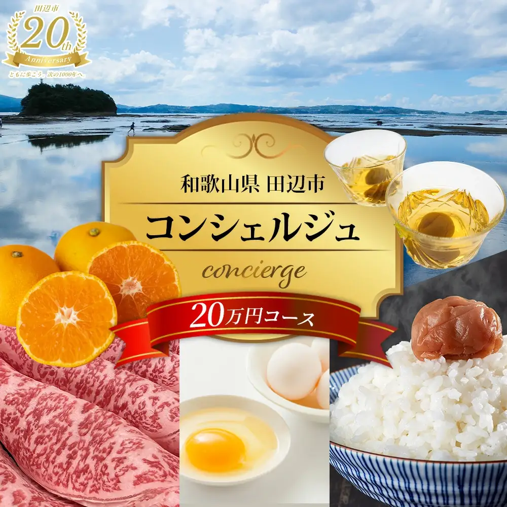 【田辺市コンシェルジュ】返礼品おまかせ！寄附額20万円コース / 和歌山 田辺市 コンシェルジュ みかん 梅干し 熊野牛 熊野米 【syn001】 