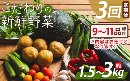 こだわりの新鮮野菜 ３回定期 Waf-0003