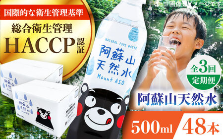 【全3回定期便】阿蘇山天然水 500ml 計48本(24本×2ケース) ペットボトル BHDG016 ペットボトル