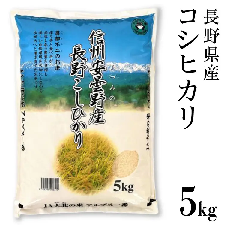 米 令和7年 長野県産 コシヒカリ 5kg（精米） [大北農業協同組合 長野県 池田町 48110835] 