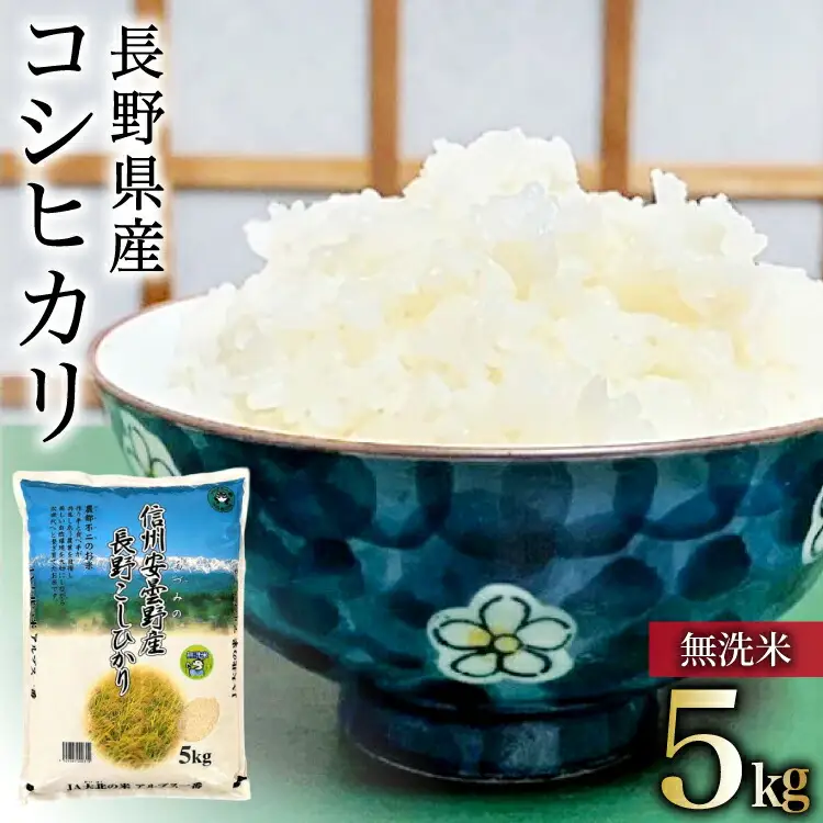 米 令和7年 長野県産 コシヒカリ 5kg（無洗米） [大北農業協同組合 長野県 池田町 48110834] 