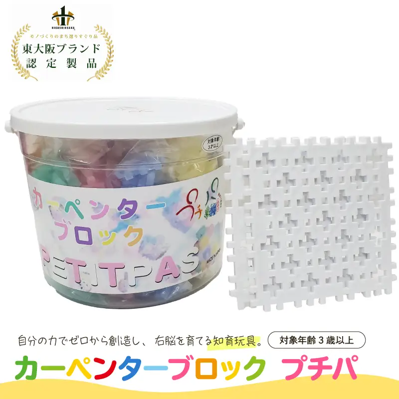 知育おもちゃ カーペンターブロック プチパ(全8色+プレート白2枚)