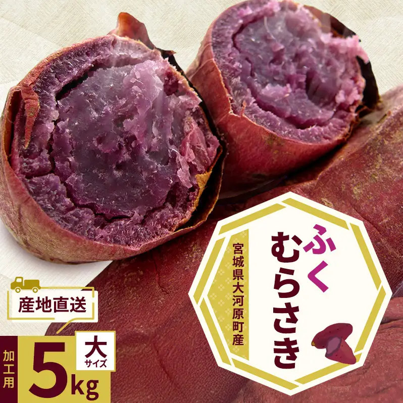 さつまいも 約5kg ふくむらさき 加工用 大きいサイズ サツマイモ 宮城県産 甘い 秋 冬 スイーツ いも 産地直送 宮城県 大河原町