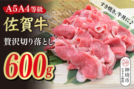【スピード発送】佐賀牛 贅沢 切り落とし 600g【A4～A5ランク】(H085208)