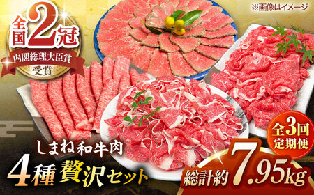 【全3回定期便】その旨味、最上級！「しまね和牛肉」4種贅沢セット 島根県松江市/有限会社おき精肉店[ALFT085]