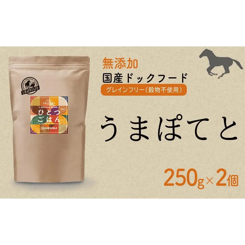 愛犬ごはん【ひとつごはん】うまぽてと500g 250g×2 無添加 馬肉 厳選素材 ドッグフード
