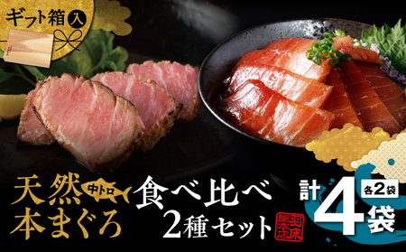 天然本まぐろ 中とろ 2種 食べ比べ セット（C209） M019-023 冷凍 マグロ