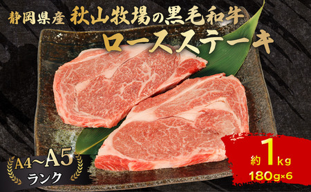 黒毛和牛 ロースステーキ 180g×6 A4 A5 ランク 肉 お肉 和牛 牛 人気 国産 静岡県 藤枝市