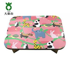 ＃ｔａｂｌｅ　どうぶつさんたち（ぴんく）　超軽量 組立式ダンボール製テーブル
