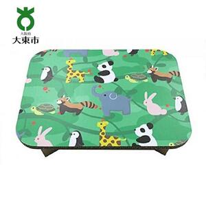 ＃ｔａｂｌｅ　どうぶつさんたち（みどり）　超軽量 組立式ダンボール製テーブル