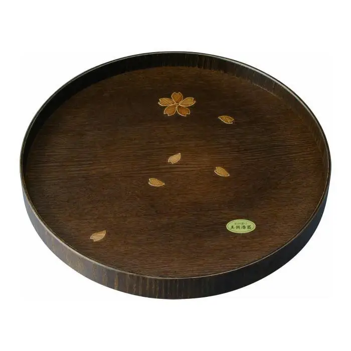 木製丸盆 尺 30cm 桜 ［YG469］