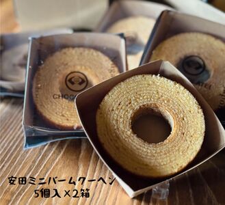 しょこら亭 安田ミニバームクーヘン 5個入×2セット 直径約8.0㎝ お菓子 菓子 スイーツ 贈答 1Z21013