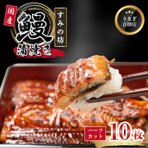 うなぎ蒲焼 5尾 ハーフカット10枚 国産うなぎ 冷凍