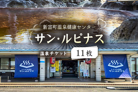 源泉掛け流し 天然温泉［サン・ルピナス］温泉チケット11枚 新富町温泉健康センター 入浴券 無期限 温泉利用券【C454】