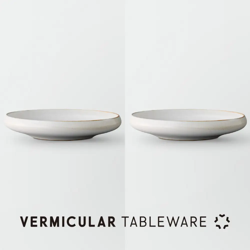 Tableware Shallow Bowl Curveペアセット21cm 乳白