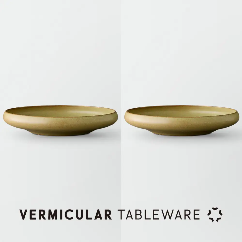 Tableware Shallow Bowl Curveペアセット21cm 鶯