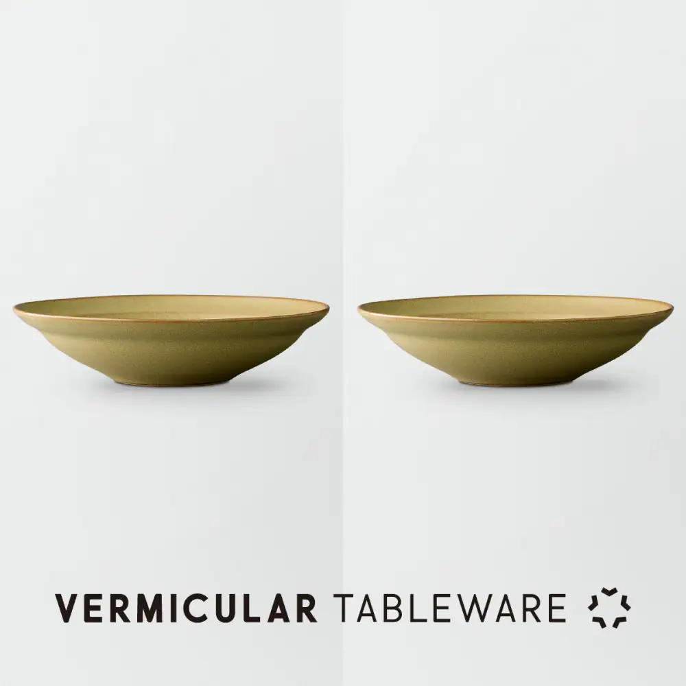 Tableware Shallow Bowl Rimペアセット21cm 鶯