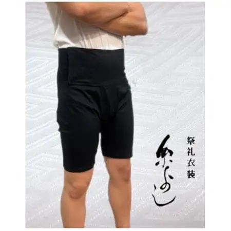 【糸よし】 腹当兼用ズボン型半股引 (黒)4Lサイズ【1696758】