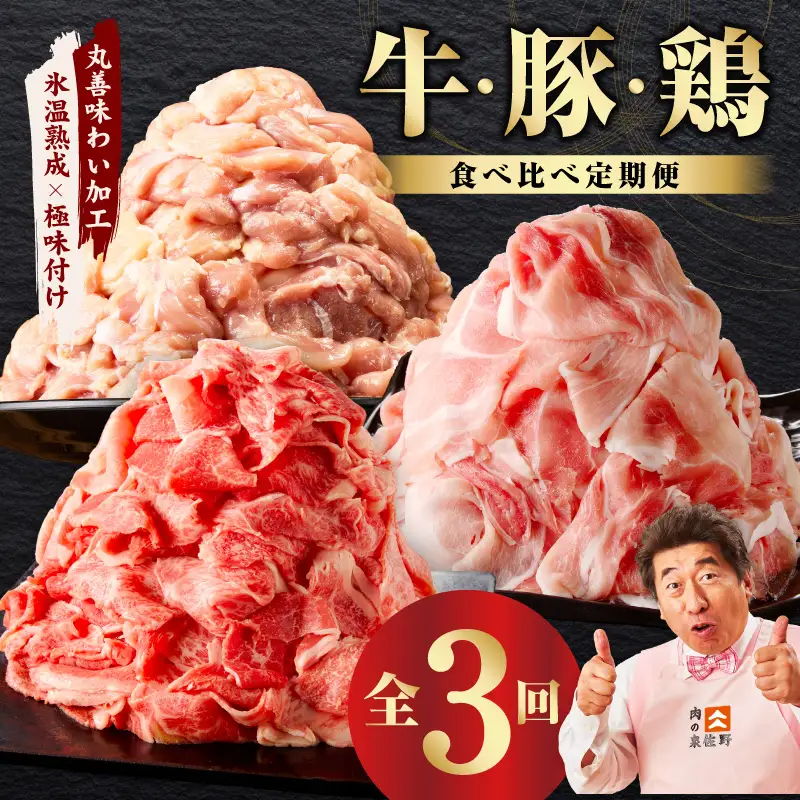 国産 牛肉 豚肉 鶏肉 定期便 3回 総量 4.2kg 
